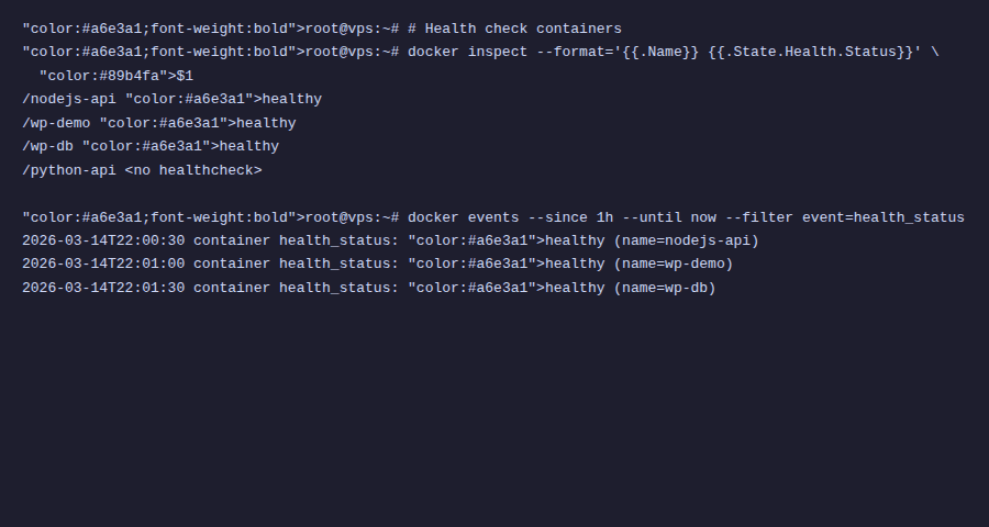 Monitoring Docker với Portainer, Uptime Kuma và cAdvisor 3 Docker healthcheck status