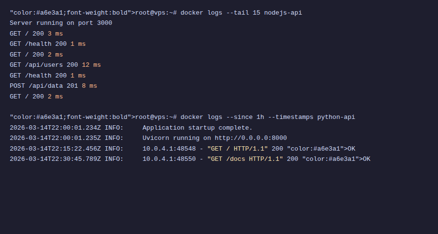 Docker Logging – Quản lý log hiệu quả 3 Docker logs xem log container