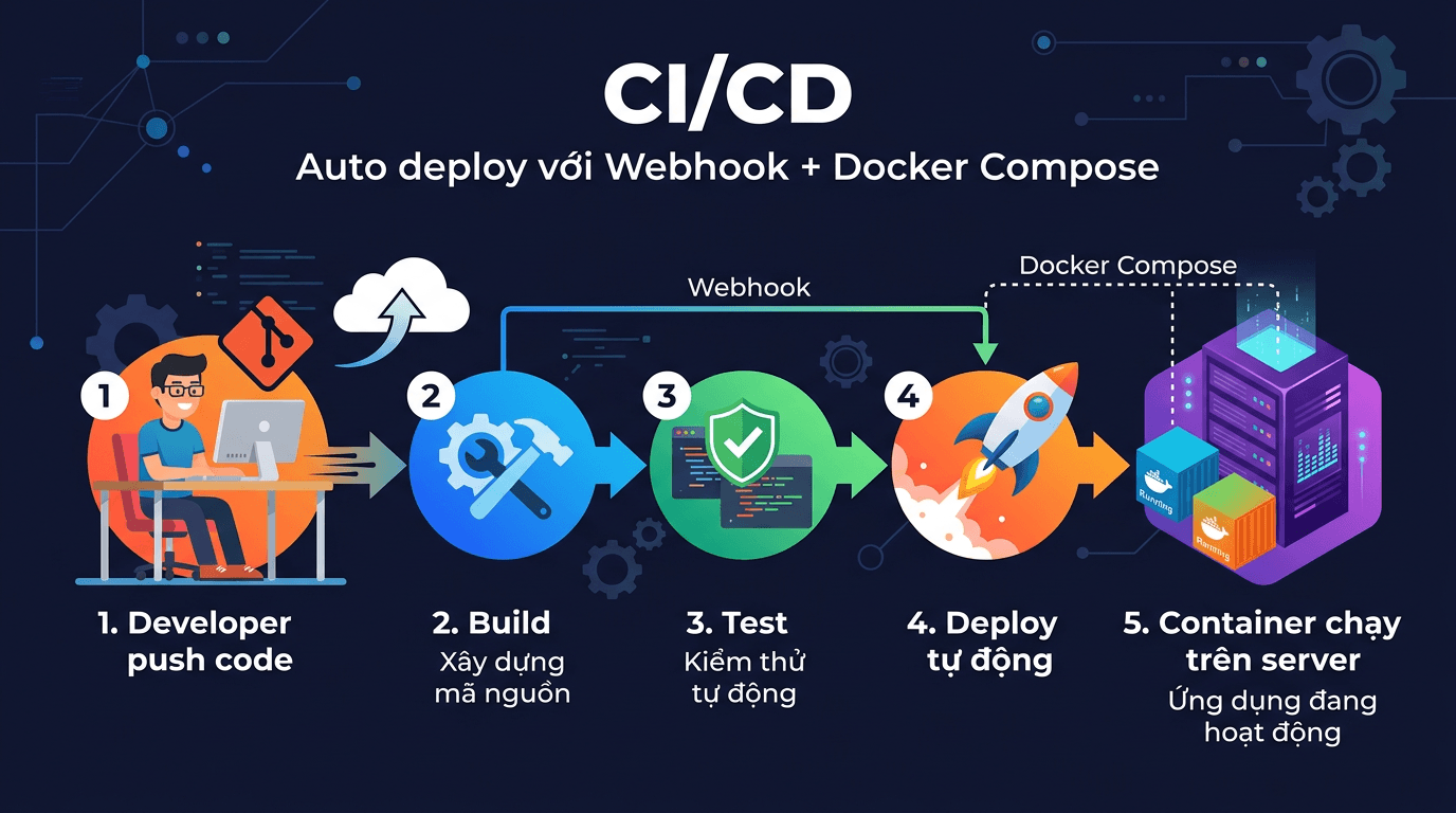 CI/CD với Docker - Auto deploy với Webhook
