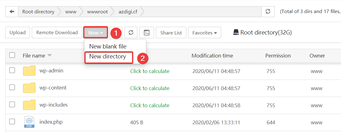Hướng dẫn sử dụng File Manager trên aaPanel 4 Hướng dẫn sử dụng File Manager aaPanel