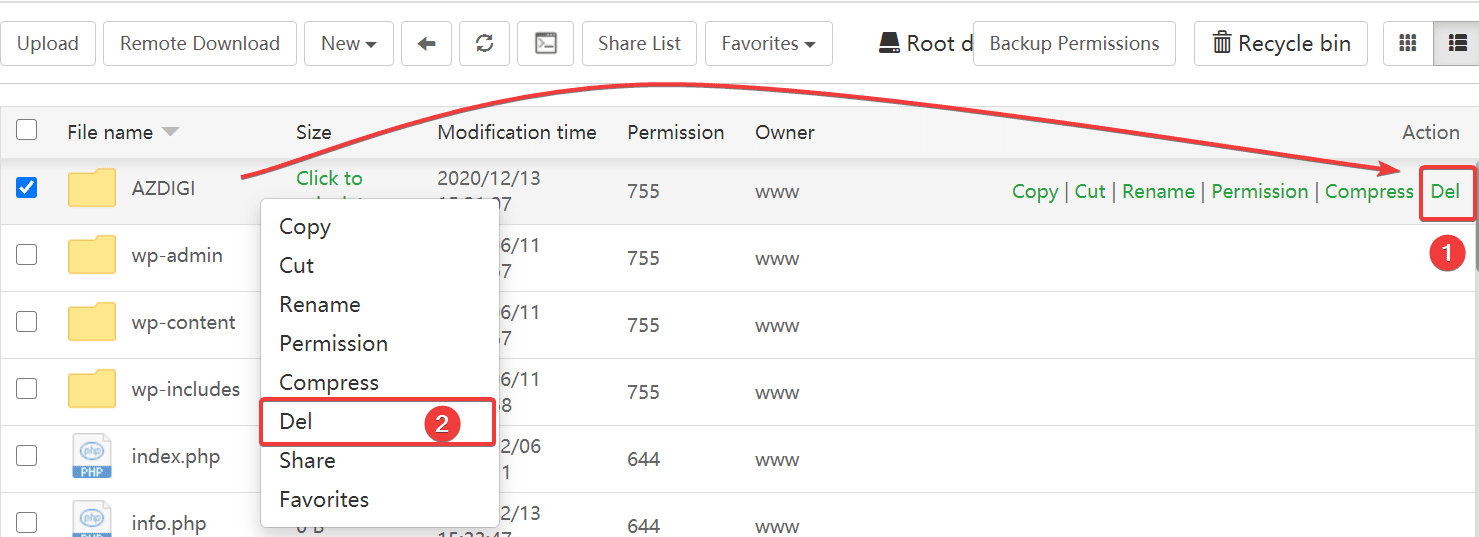 Hướng dẫn sử dụng File Manager trên aaPanel 9 Hướng dẫn sử dụng File Manager aaPanel