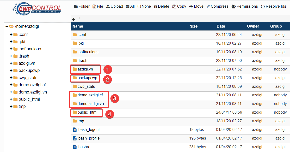 Hướng dẫn sử dụng File Manager trên Centos Web Panel (CWP) 2 Hướng dẫn sử dụng File Manager trên Centos Web Panel