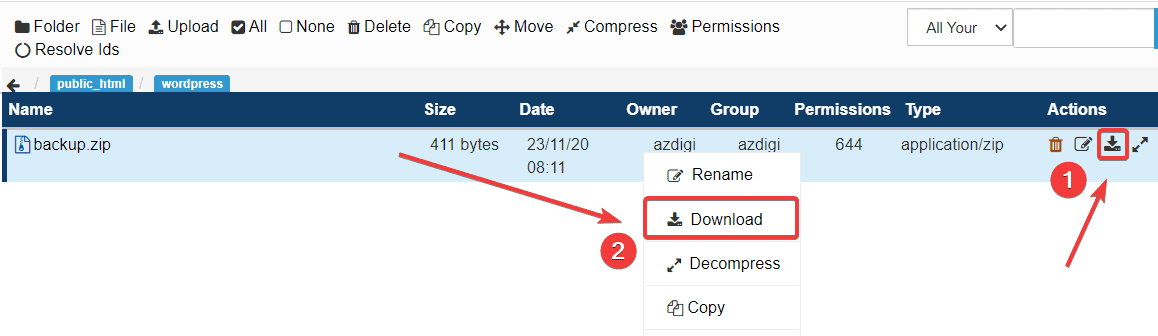 Hướng dẫn sử dụng File Manager trên Centos Web Panel (CWP) 13 Hướng dẫn sử dụng File Manager trên Centos Web Panel