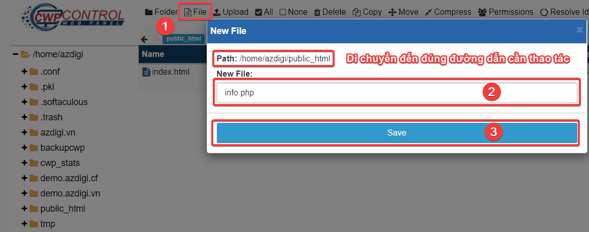 Hướng dẫn sử dụng File Manager trên Centos Web Panel (CWP) 4 Hướng dẫn sử dụng File Manager trên Centos Web Panel