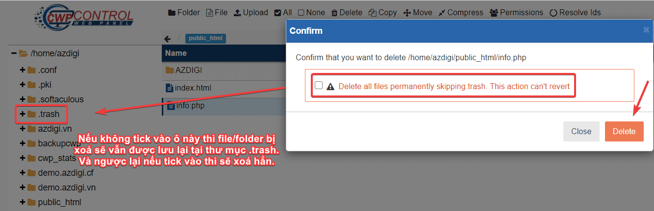 Hướng dẫn sử dụng File Manager trên Centos Web Panel (CWP) 7 Hướng dẫn sử dụng File Manager trên Centos Web Panel