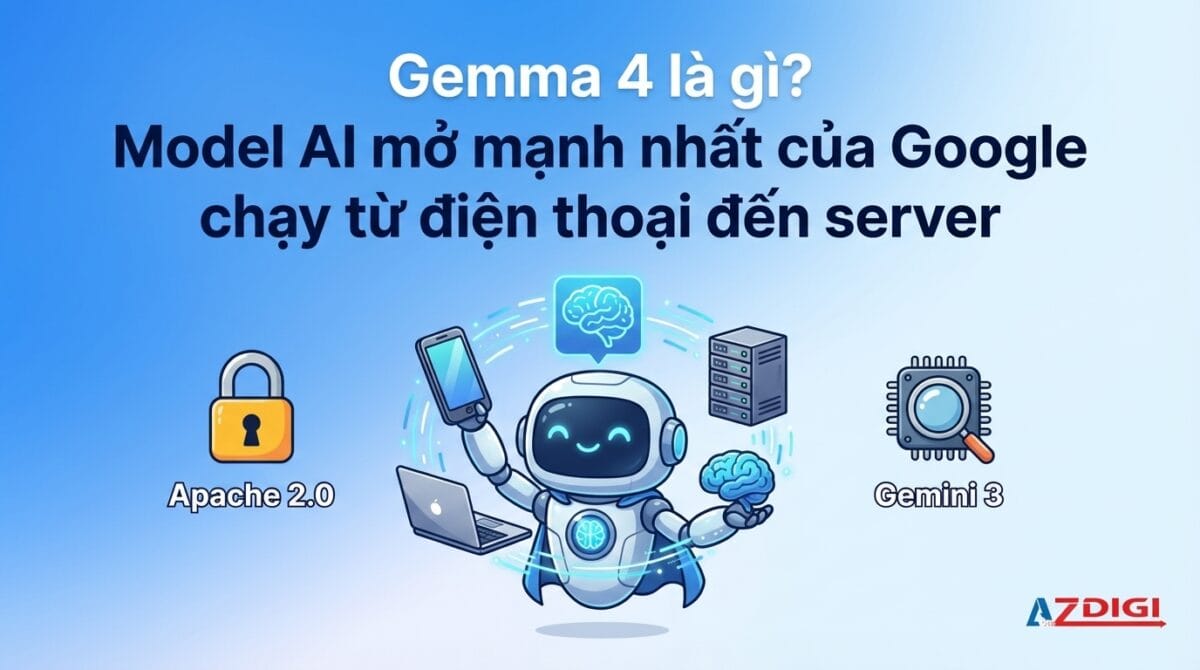 Gemma 4 là gì? Model AI mở mạnh nhất của Google chạy từ điện thoại đến server 1 Gemma 4 là gì? Model AI mở mạnh nhất của Google chạy từ điện thoại đến server