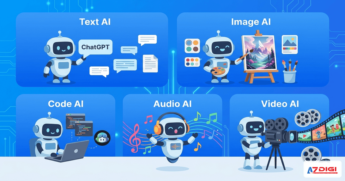 Generative AI: công nghệ đứng sau ChatGPT, Gemini và làn sóng AI tạo sinh 3 Các loại Generative AI phổ biến