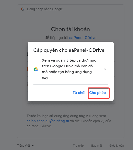 Hướng dẫn backup dữ liệu website lên Google Drive trong aaPanel 8 image 138