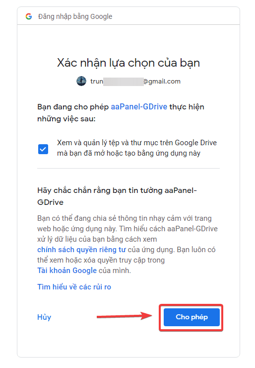 Hướng dẫn backup dữ liệu website lên Google Drive trong aaPanel 9 image 139