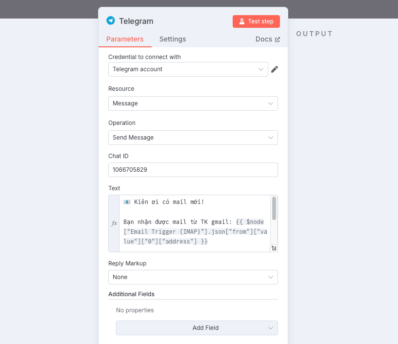 Thiết lập nhận Email qua Telegram với n8n 10 image 14 1