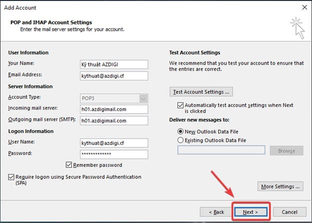 Pro Mail Hosting: Hướng dẫn cấu hình email vào Outlook 15 image 170