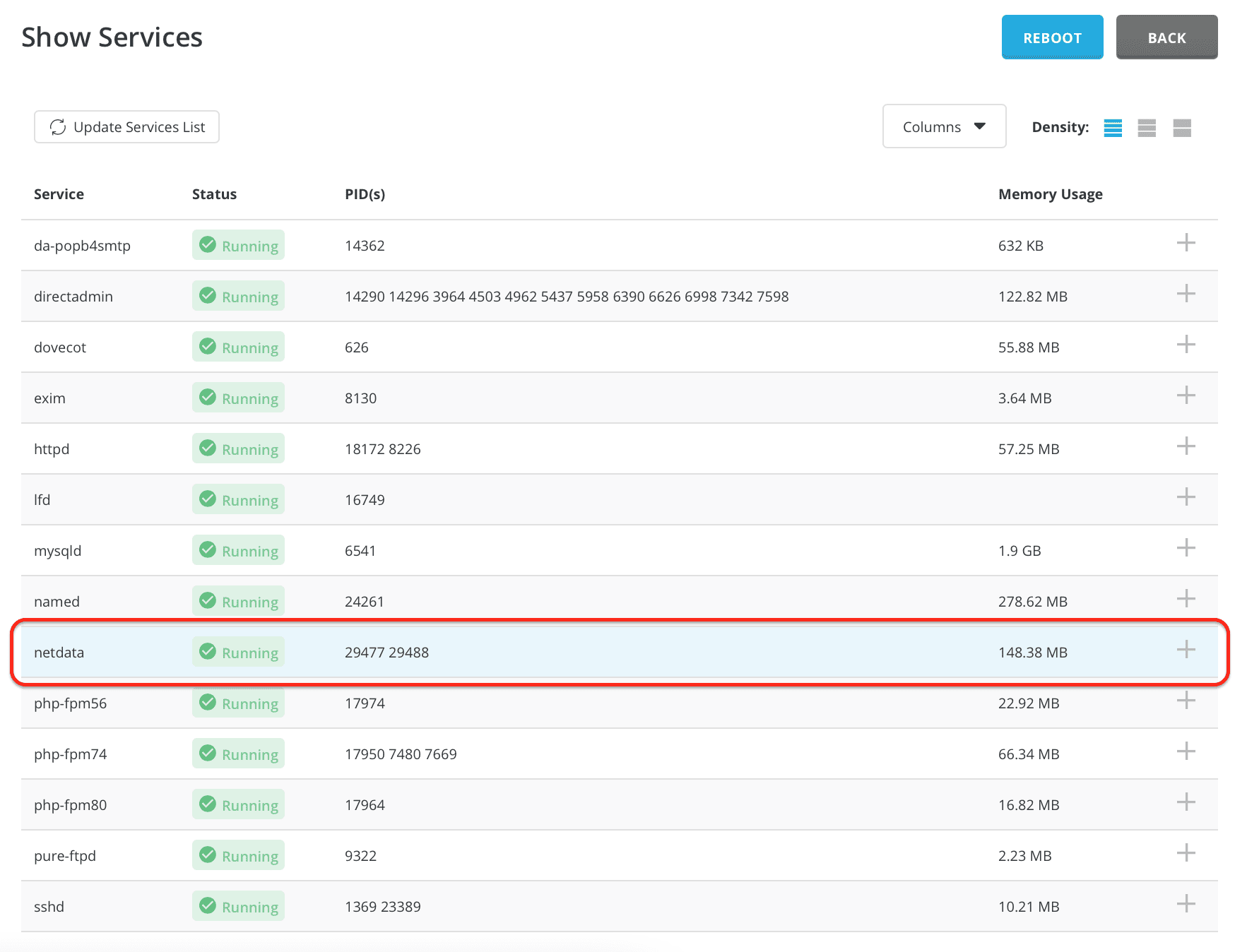 Thay đổi các dịch vụ khởi động cùng DirectAdmin 4 Thay đổi các dịch vụ khởi động cùng DirectAdmin