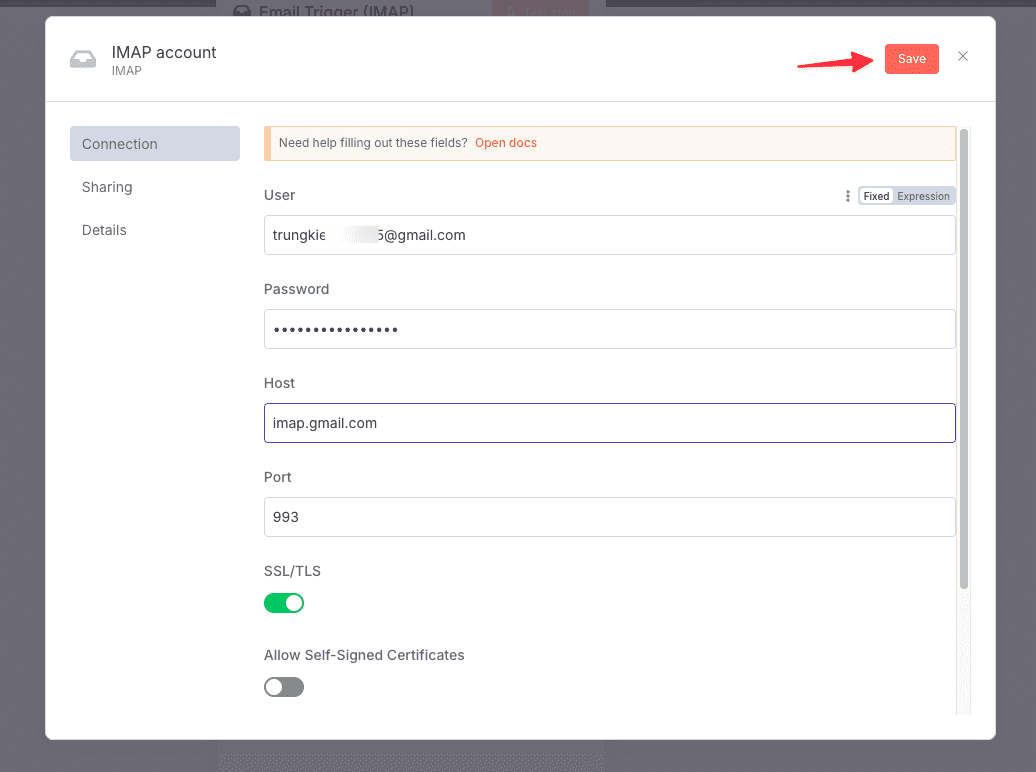 Thiết lập nhận Email qua Telegram với n8n 5 image 6 2