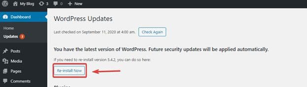 Hướng dẫn hạ cấp phiên bản WordPress 7 image 92