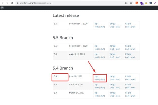 Hướng dẫn hạ cấp phiên bản WordPress 10 image 95
