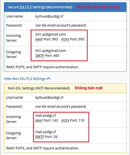 Pro Mail Hosting: Hướng dẫn cấu hình email vào Outlook 11 portmail out
