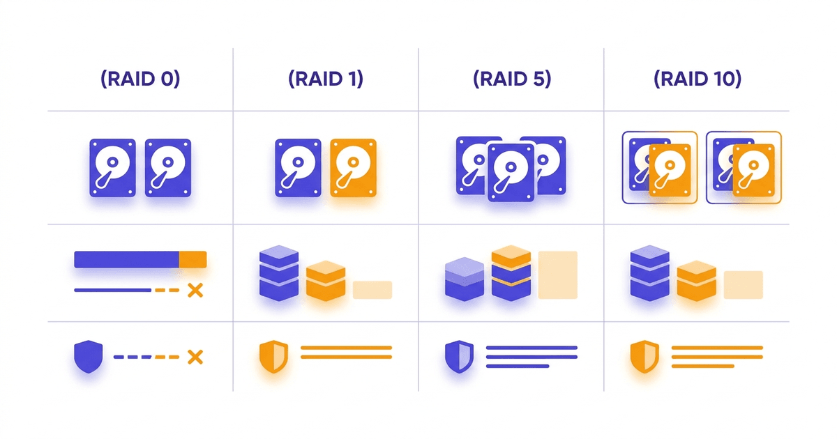 RAID là gì? Tổng quan các cấp RAID phổ biến 3 Bảng so sánh các loại RAID