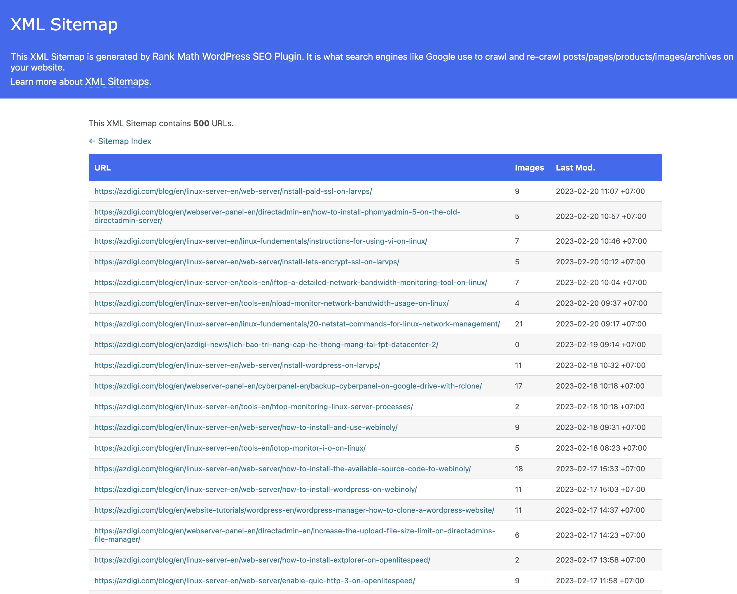 Cách khai báo sitemap cho Google Search Console 2 screenshot 2023 02 20