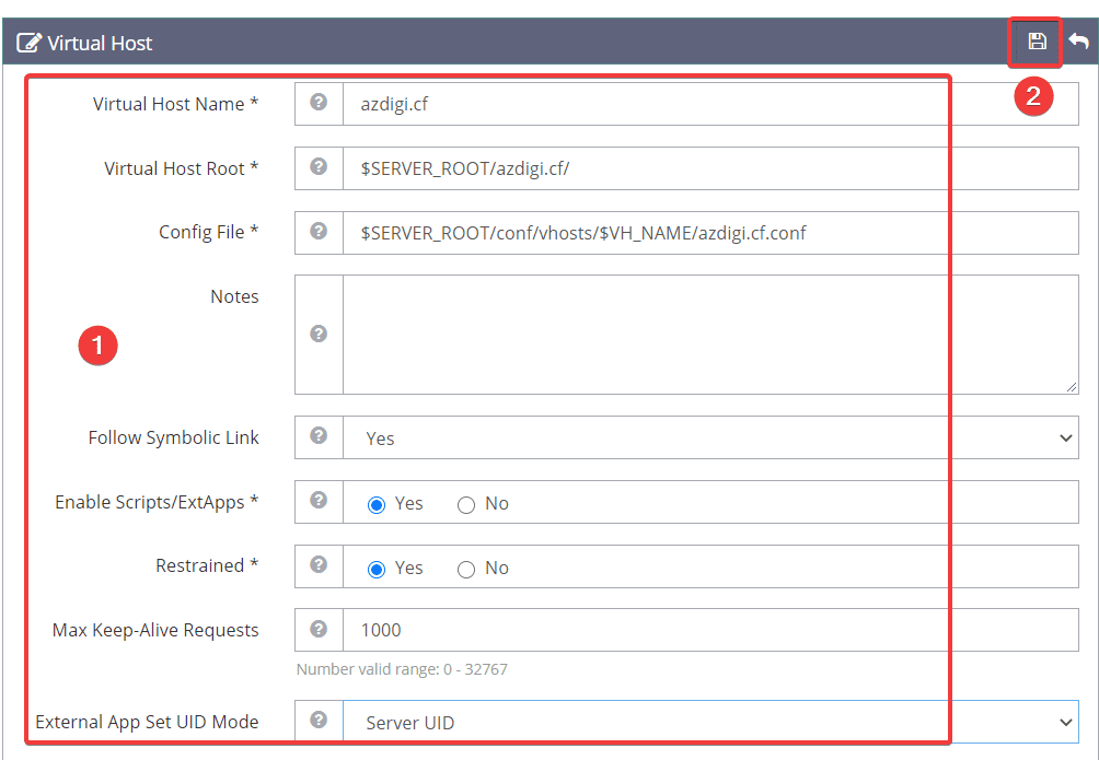 Cách thêm website vào OpenLiteSpeed WebAdmin GUI 3 Cách thêm website vào OpenLiteSpeed WebAdmin GUI