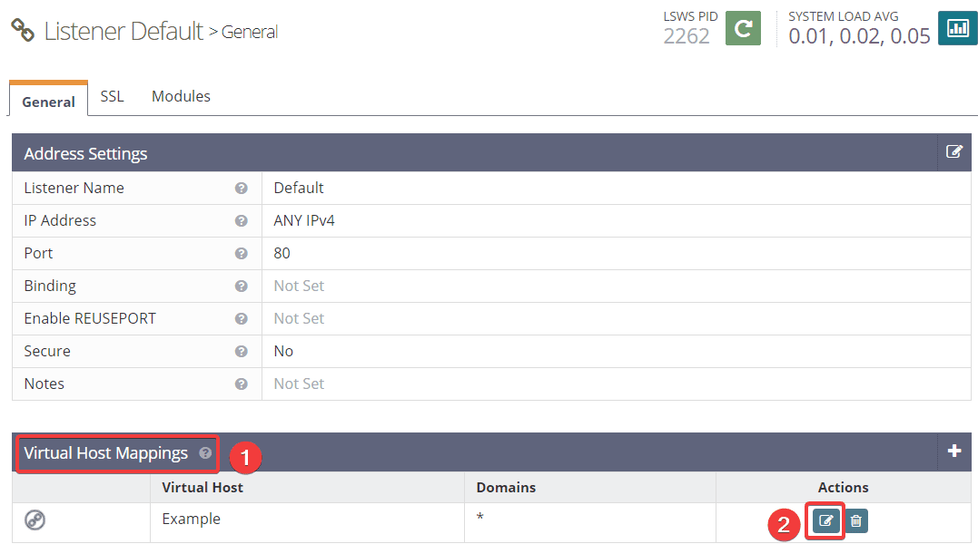 Cách thêm website vào OpenLiteSpeed WebAdmin GUI 24 site openlitespeed22