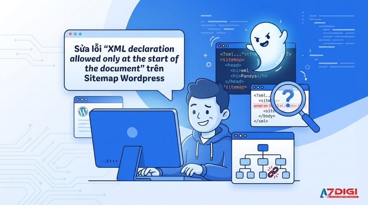 Sửa lỗi “XML declaration allowed only at the start of the document” trên Sitemap WordPress 1 Sửa lỗi “XML declaration allowed only at the start of the document” trên Sitemap WordPress