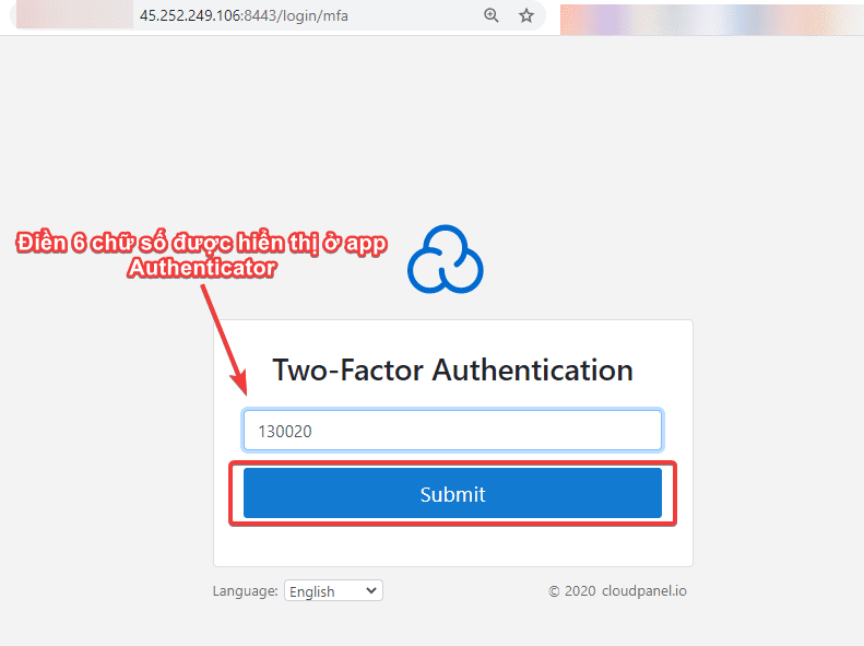 Kích hoạt xác thực 2 lớp trên CloudPanel 8 xác thực 2 lớp trên CloudPanel