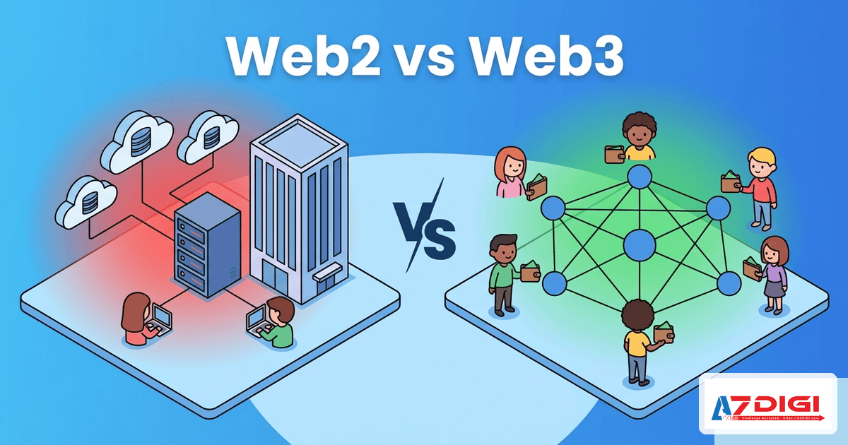 Web3 là gì? Toàn bộ kiến thức từ A đến Z cho người mới 5 So sánh Web2 tập trung và Web3 phi tập trung