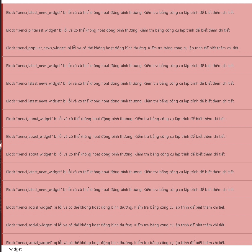 Hướng dẫn xử lý lỗi hiển thị Widget trên WordPress 2 Hướng dẫn xử lý lỗi hiển thị Widget trên WordPress