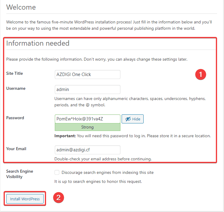 Hướng dẫn cài đặt WordPress với Plugin OneClick trên aaPanel 11 wpaapanel10