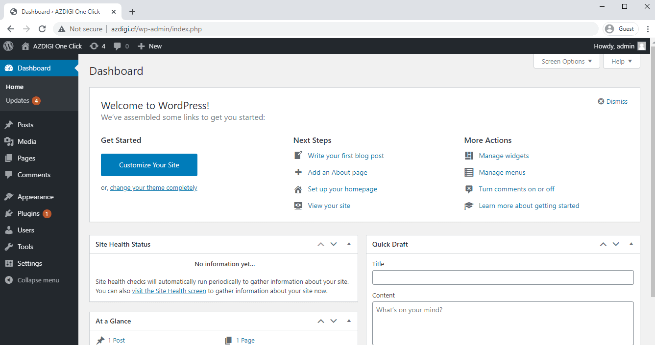 Hướng dẫn cài đặt WordPress với Plugin OneClick trên aaPanel 13 wpaapanel13