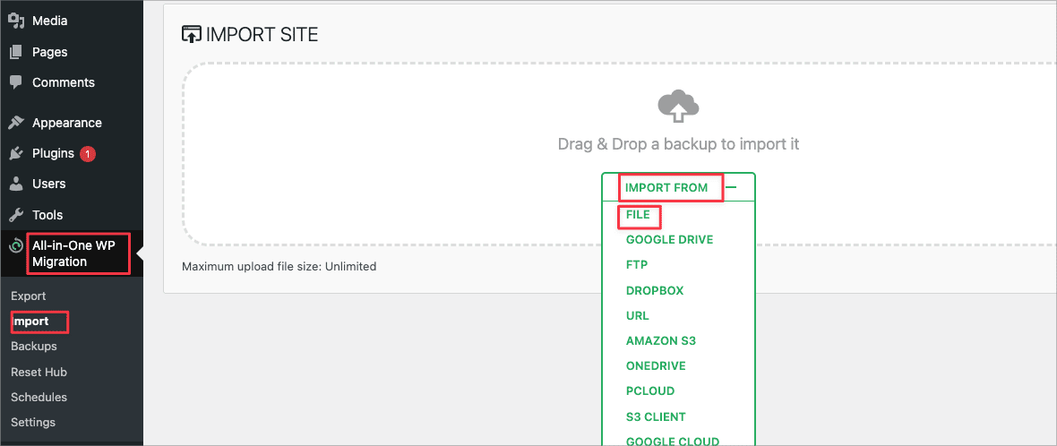 Hướng dẫn chuyển website bằng Plugin All-in-One WP Migration and Backup 7 CleanShot 2025 06 19 at 10.58.54