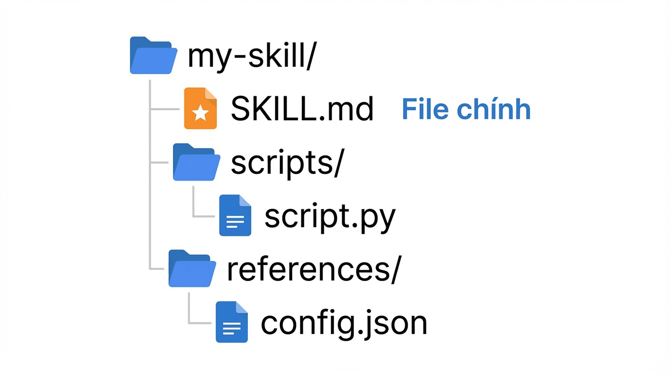 Cài đặt và tạo Skills cho OpenClaw: Mở rộng khả năng không giới hạn 4 Cấu trúc thư mục của một skill tự tạo trong OpenClaw