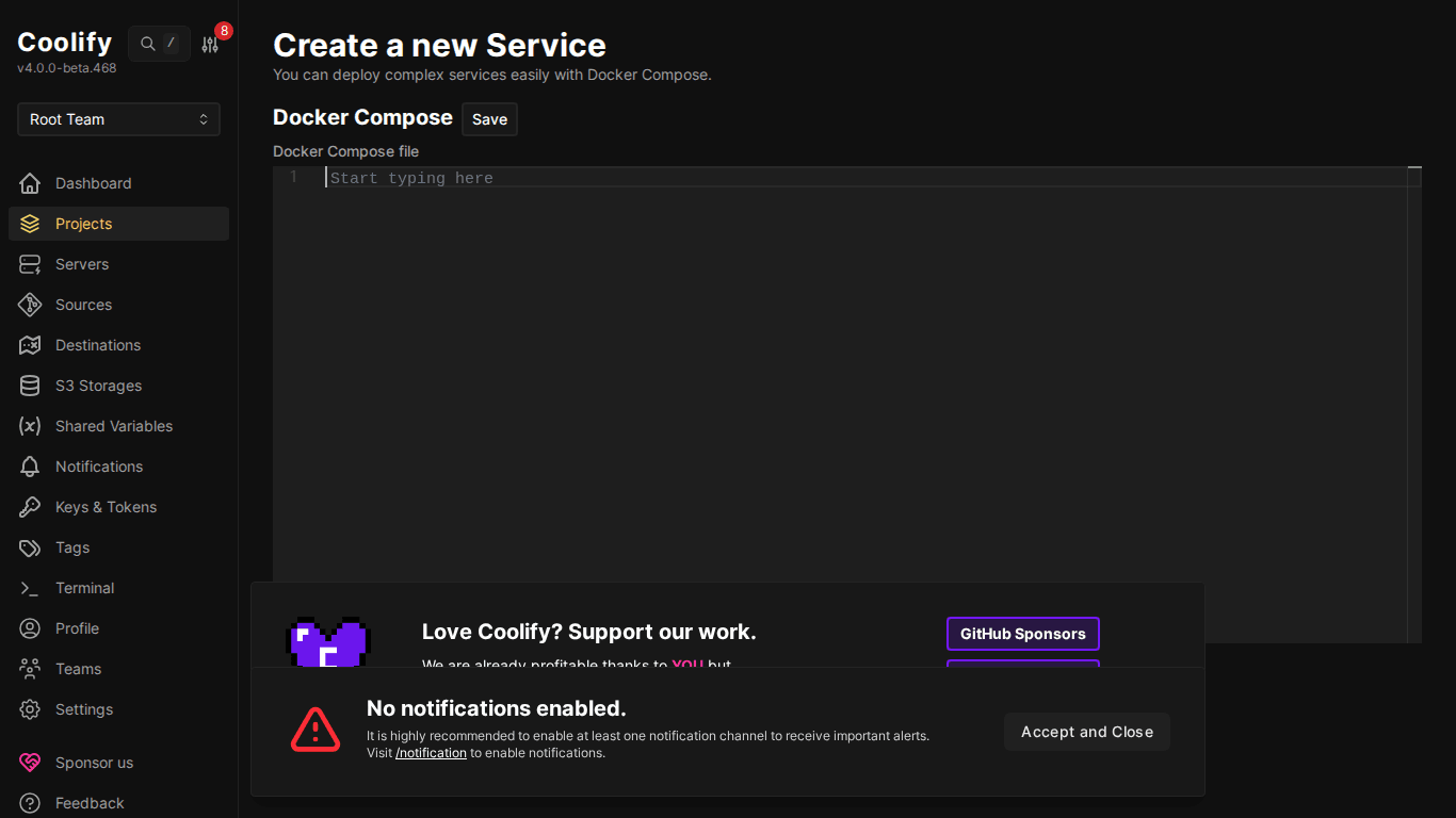Deploy Docker Compose trên Coolify – Ứng dụng phức tạp multi-container 2 Docker Compose editor trên Coolify