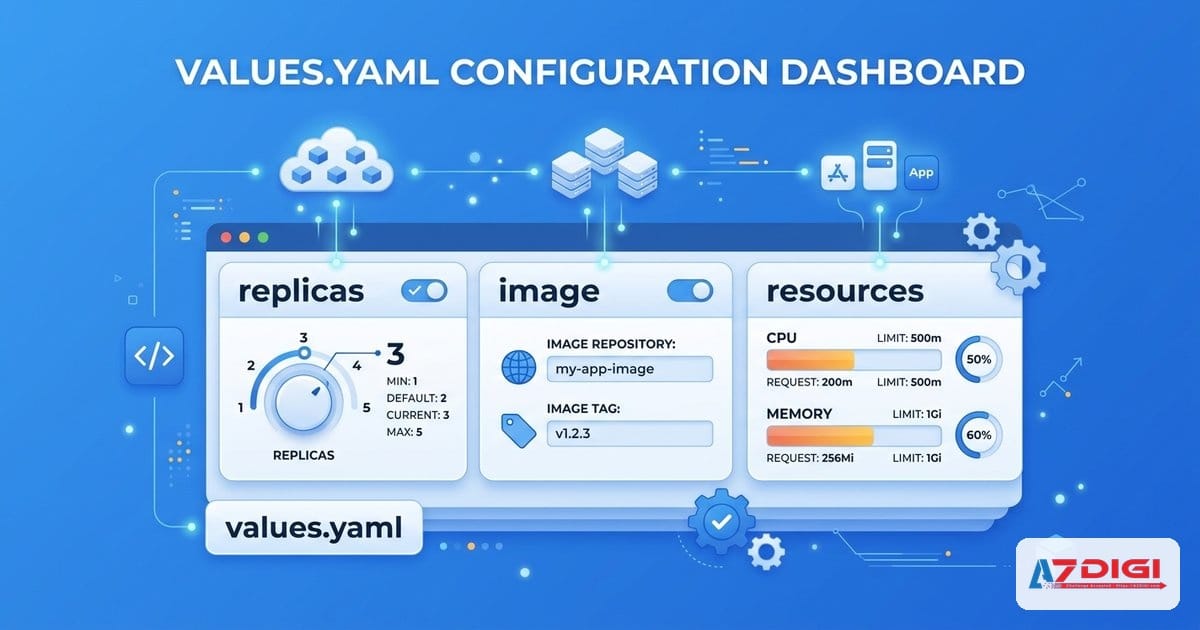 Tự đóng gói ứng dụng Node.js cơ bản thành Helm chart 6 Thiết kế `values.yaml` cho Node.js app