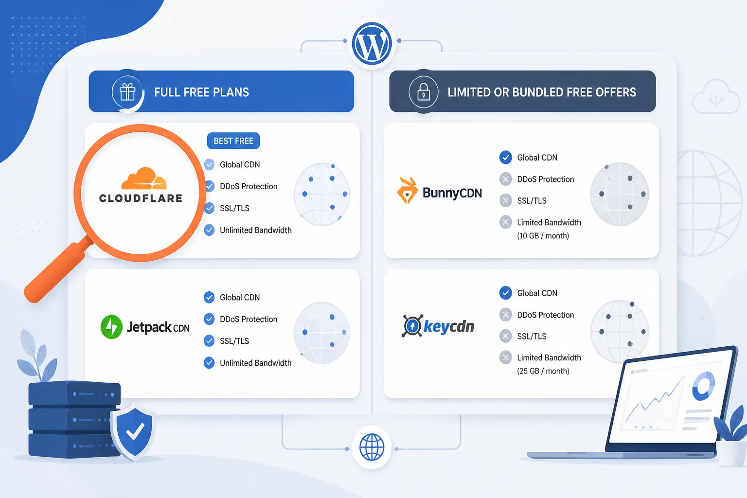 15 Best Free CDN for WordPress for Speed and Security 2 How the Best Free CDN for WordPress Options Compare