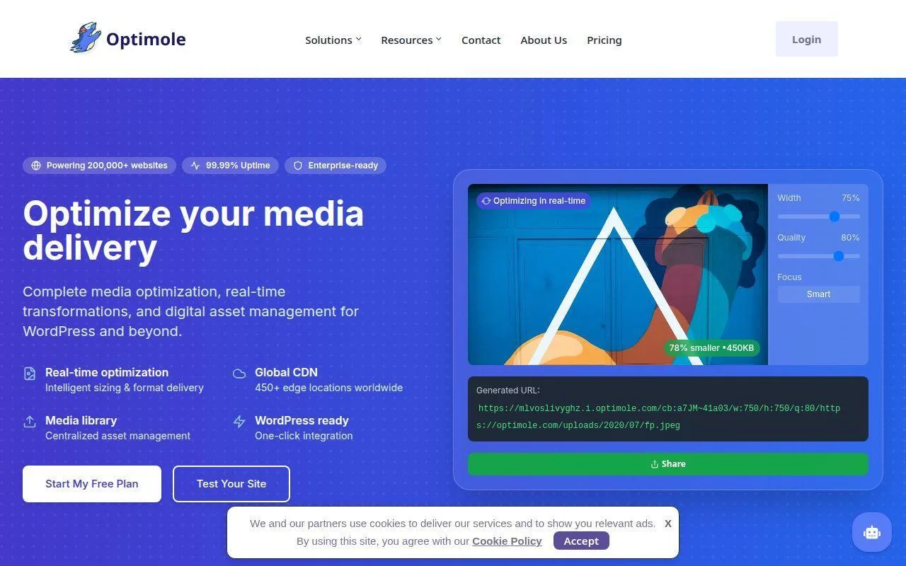 15 Best Free CDN for WordPress for Speed and Security 6 3. Optimole