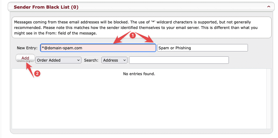 Hướng dẫn cấu hình Whitelist/Blacklist với MagicSpam 9 @ domain spam