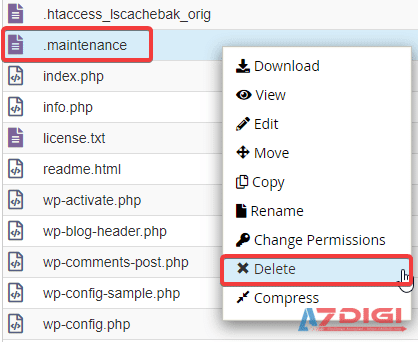 Sửa lỗi Briefly Unavailable for Scheduled Maintenance. Check back in a minute WordPress 4 Briefly Unavailable 3