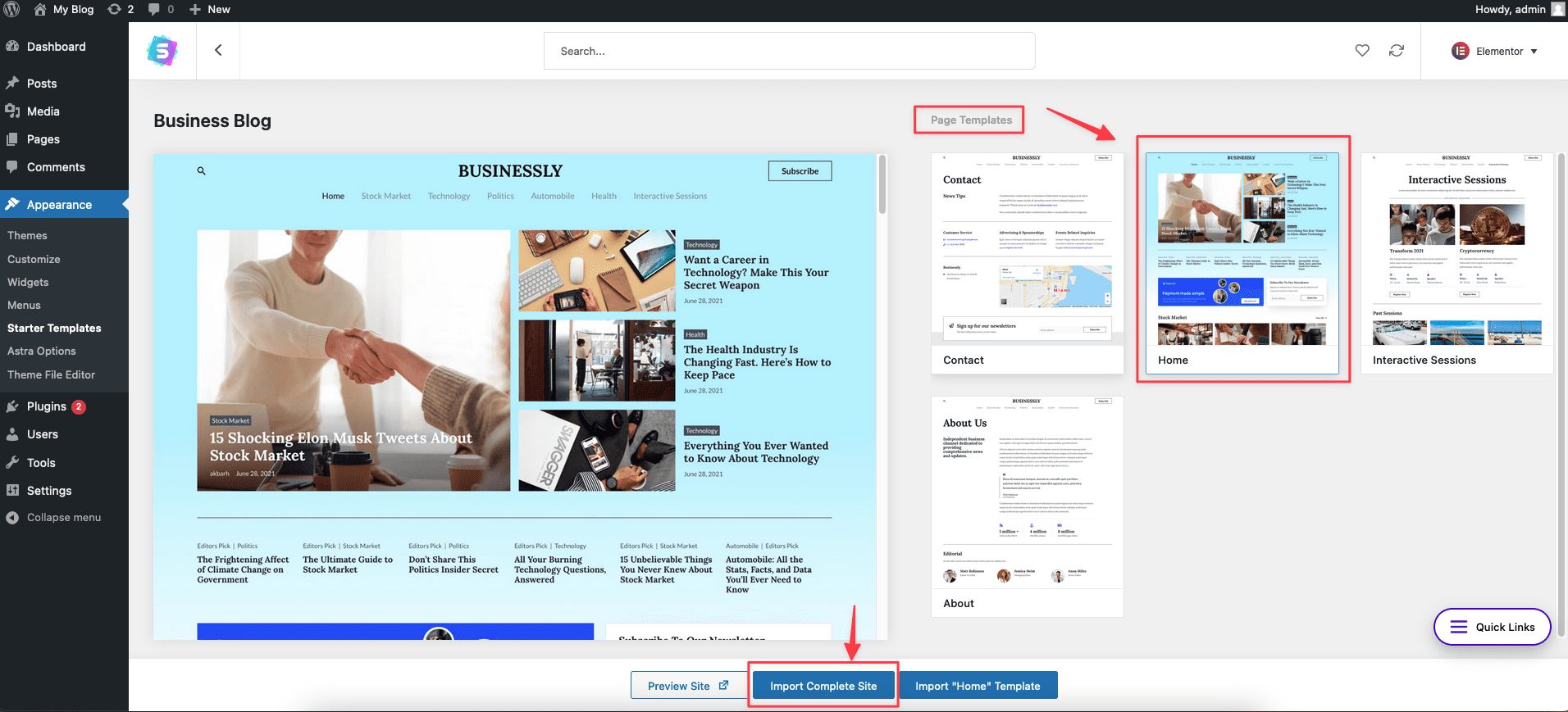Xây dựng một website Tin tức với Astra Theme 10 CleanShot 2022 04 04 at 20.14.19