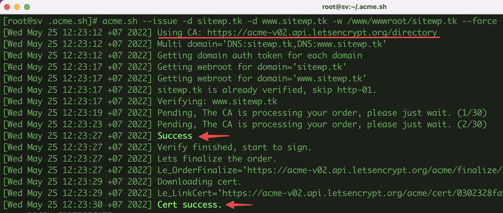 Thay đổi chứng chỉ SSL được cấp phát trên Acme 9 CleanShot 2022 05 25 at