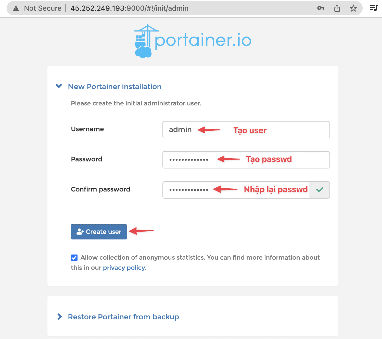 Cài đặt Portainer để quản lý Docker trên Ubuntu 22.04 2 Cài đặt Portainer để quản lý Docker trên Ubuntu 22.04