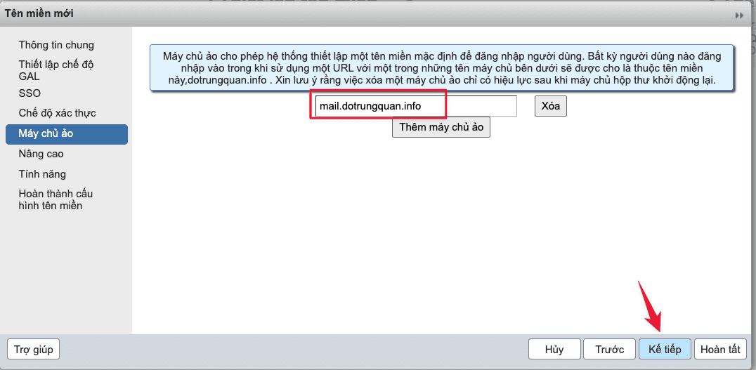 Hướng dẫn thêm tên miền vào Zimbra trên Email Server 6 CleanShot 2022 12 06 at 10.46.53