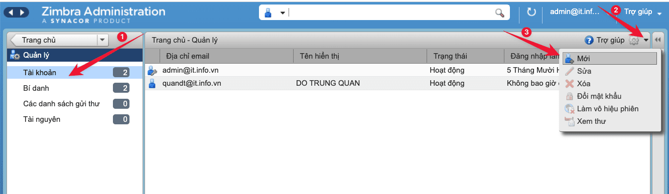 Hướng dẫn tạo tài khoản mail trên Zimbra Mail Server 3 CleanShot 2022 12 06 at 10.55.13