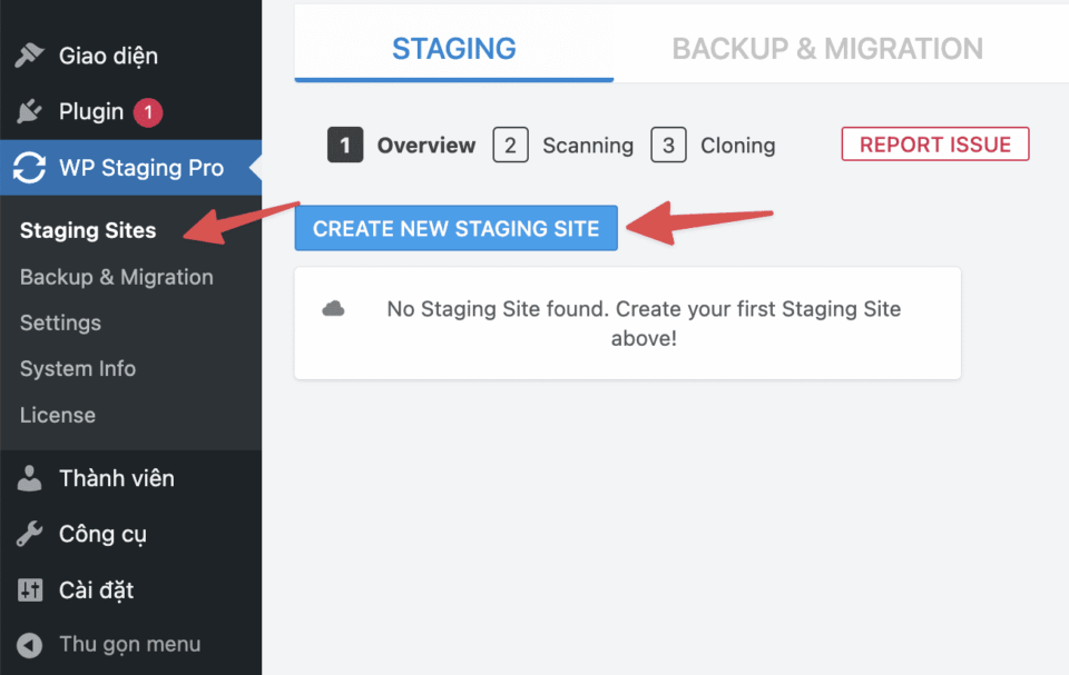 WP Staging Pro – Clone và staging website WordPress đơn giản nhất 4 tạo staging site mới