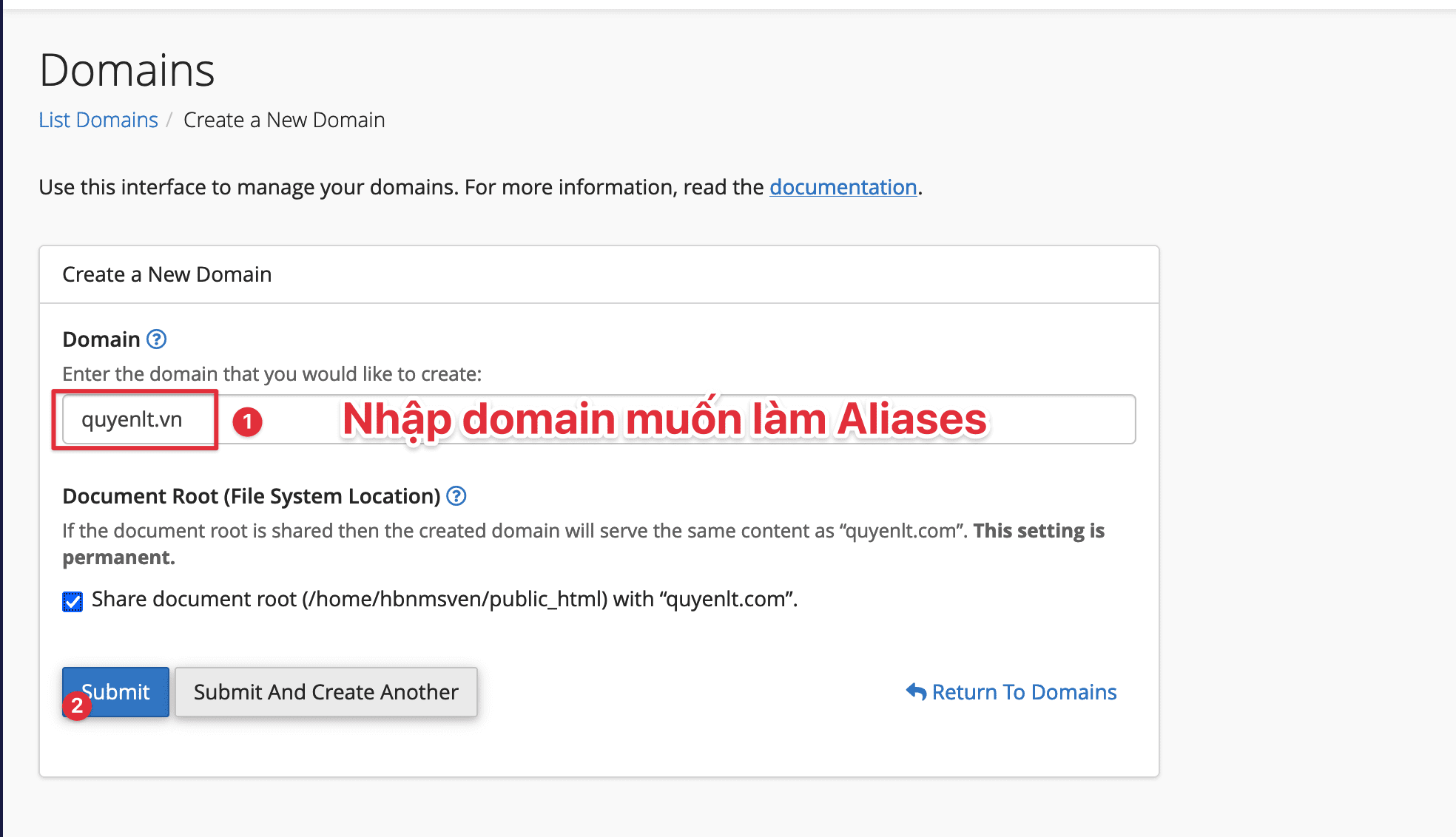 Hướng dẫn thêm Domain dạng Alias trên cPanel 3 CleanShot 2023 11 30 at