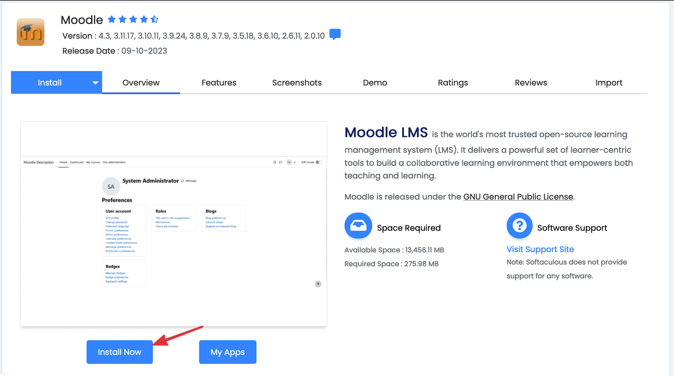 Hướng dẫn cài Moodle trên cPanel bằng Softaculous 4 CleanShot 2023 12 01 at