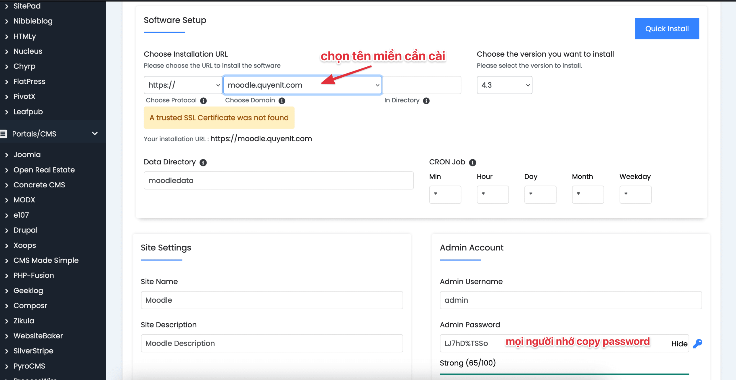 Hướng dẫn cài Moodle trên cPanel bằng Softaculous 5 CleanShot 2023 12 01 at 22.24.35@2x scaled