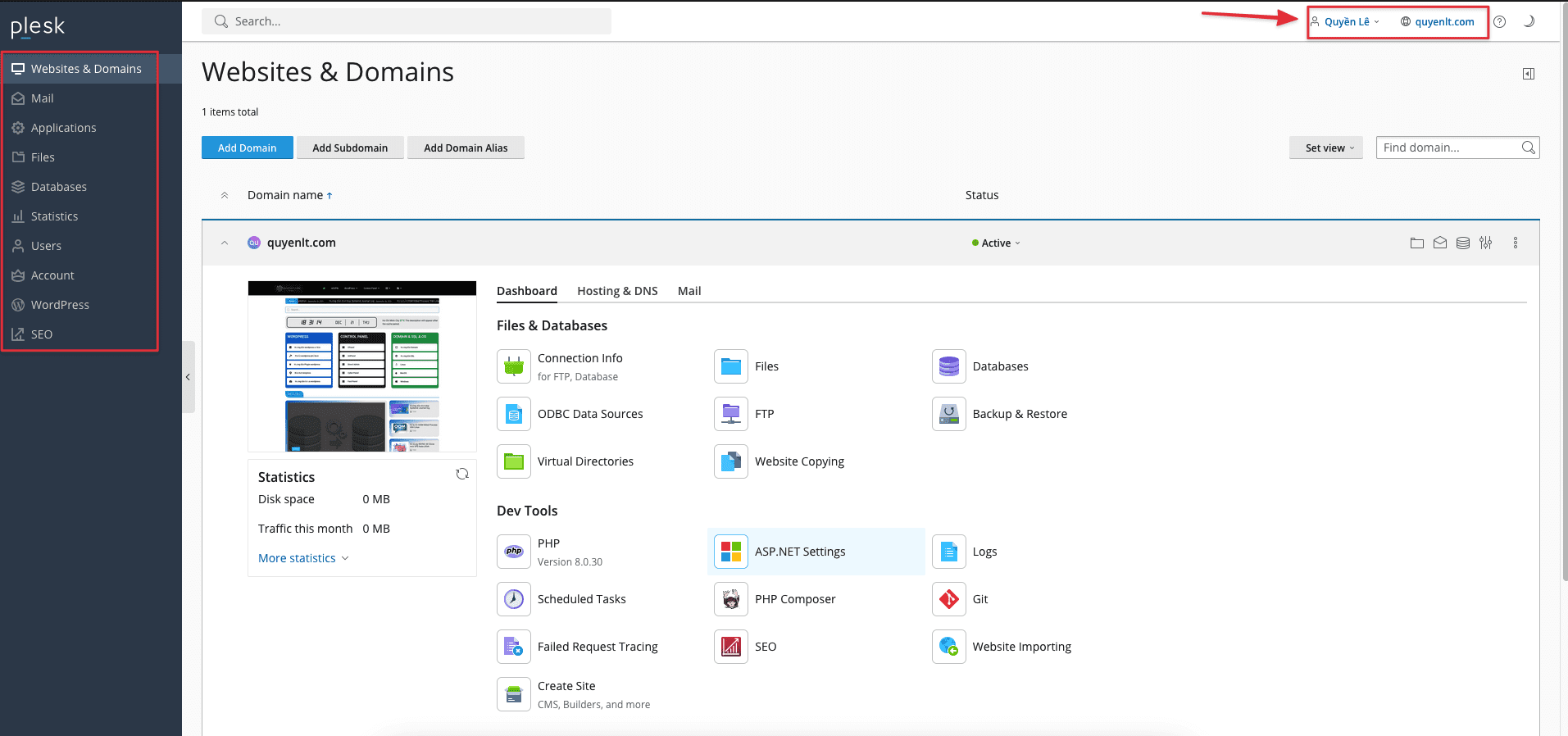 Hướng dẫn tạo User quản lý Website ở Plesk 15 CleanShot 2023 12 22 at 02.13.19