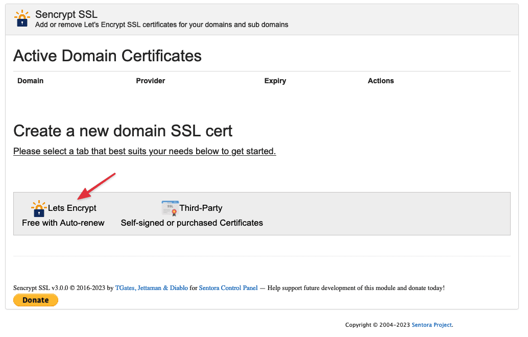 Hướng dẫn cài SSL Lets Encrypt trên Sentora 4 Hướng dẫn cài SSL Lets Encrypt trên Sentora