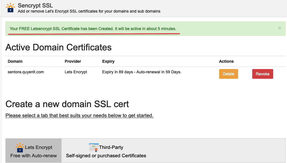 Hướng dẫn cài SSL Lets Encrypt trên Sentora 6 CleanShot 2023 12 30 at 18.43.27